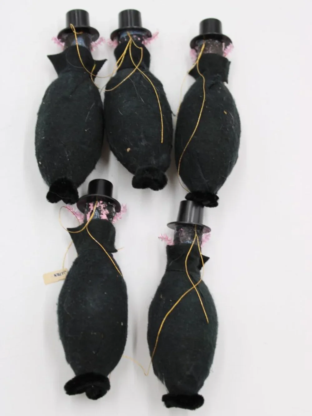 Vampire Dracula Felt Halloween Ornaments 50-60's Made in Japan 4